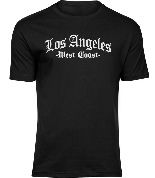 Herren MÄNNER Baumwolle Schwarz T-shirts Los Angeles West Coast Freizeit, Sommer Geschenk
