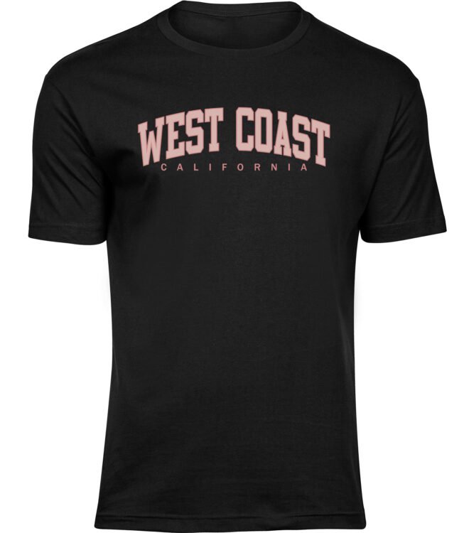 Herren MÄNNER Baumwolle Schwarz T-shirts West Coast California Freizeit Sommer Geschenk