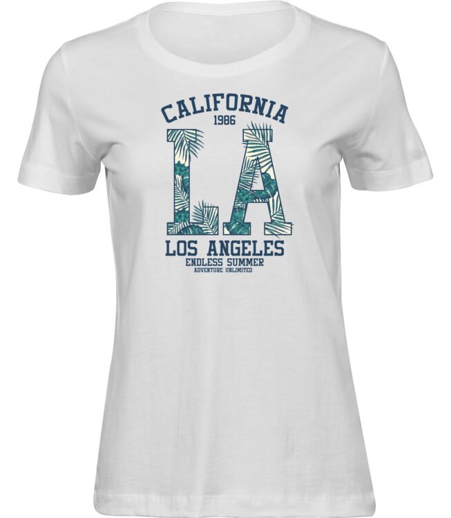 Frauen Damen Baumwolle T-shirts Los Angeles LA Endless Summer Adventure unlimited Freizeit Sommer Geschenk