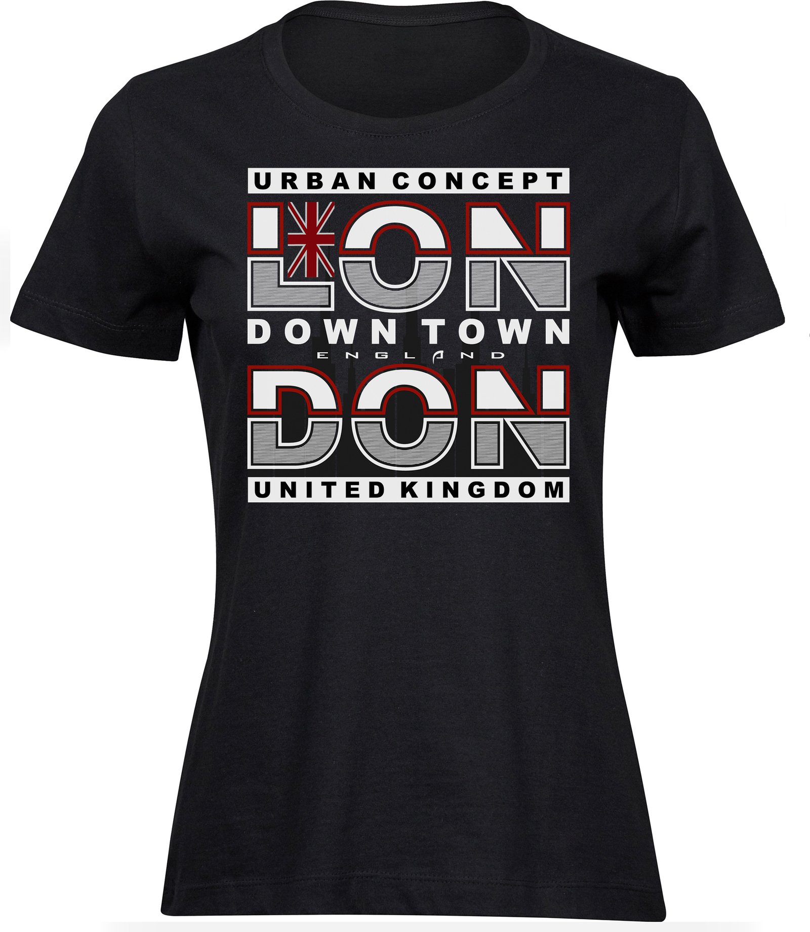 A-243 wb T-Shirts für FRAUEN LONDON DOWNTOWN