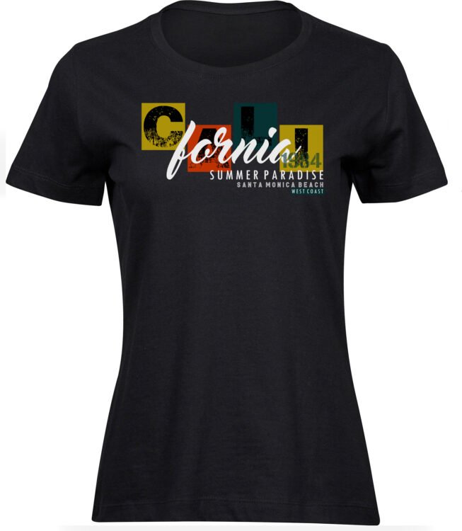 Frauen Damen Baumwolle T-shirts California Summer paradise west coast Freizeit Sommer Geschenk