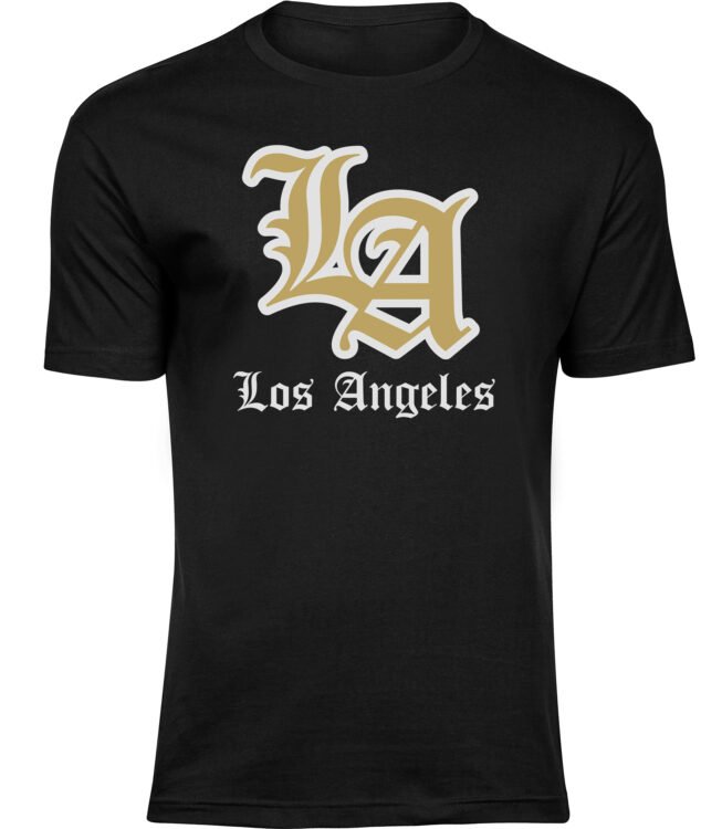Herren MÄNNER Baumwolle Schwarz T-shirts LA Los Angeles Freizeit Sommer Geschenk