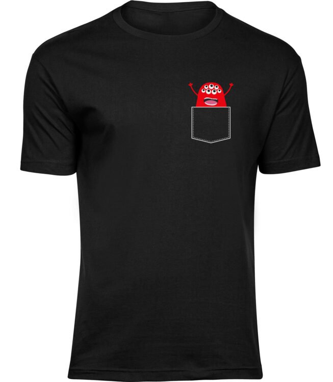 T-Shirts für HERREN ROTES MONSTER TASCHE