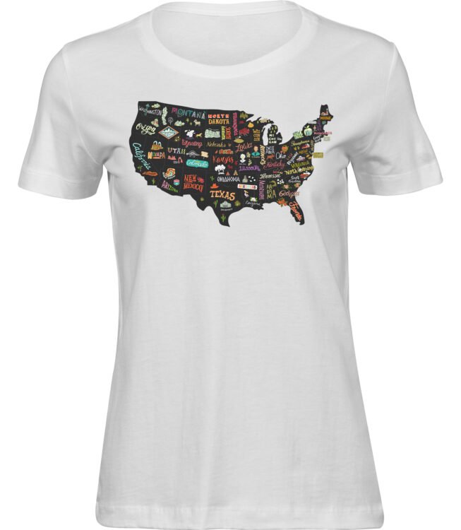 T-Shirts für FRAUEN USA KARTE
