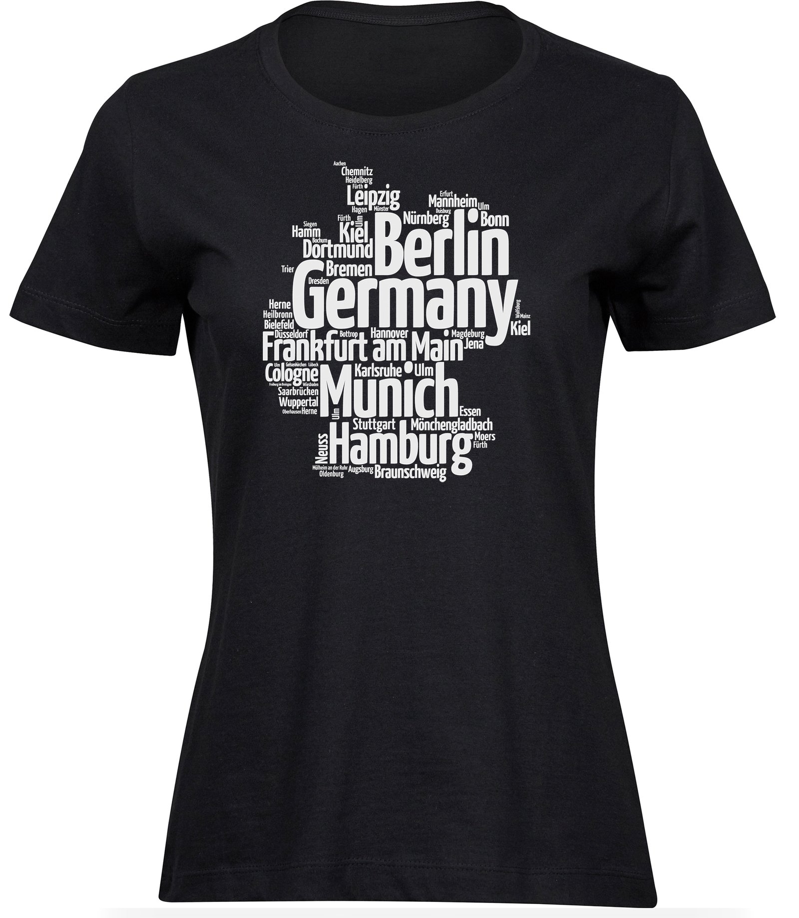 C-144 wb T-Shirts für FRAUEN DEUTSCH STÄDTE KARTE
