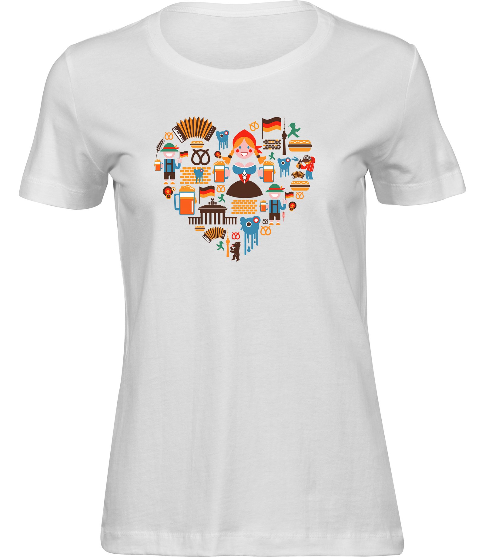 C-223 ww T-Shirts für FRAUEN DEUTSCH SYMBOLE HERZ