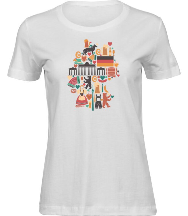 T-Shirts für FRAUEN DEUTSCH SYMBOLE KARTE