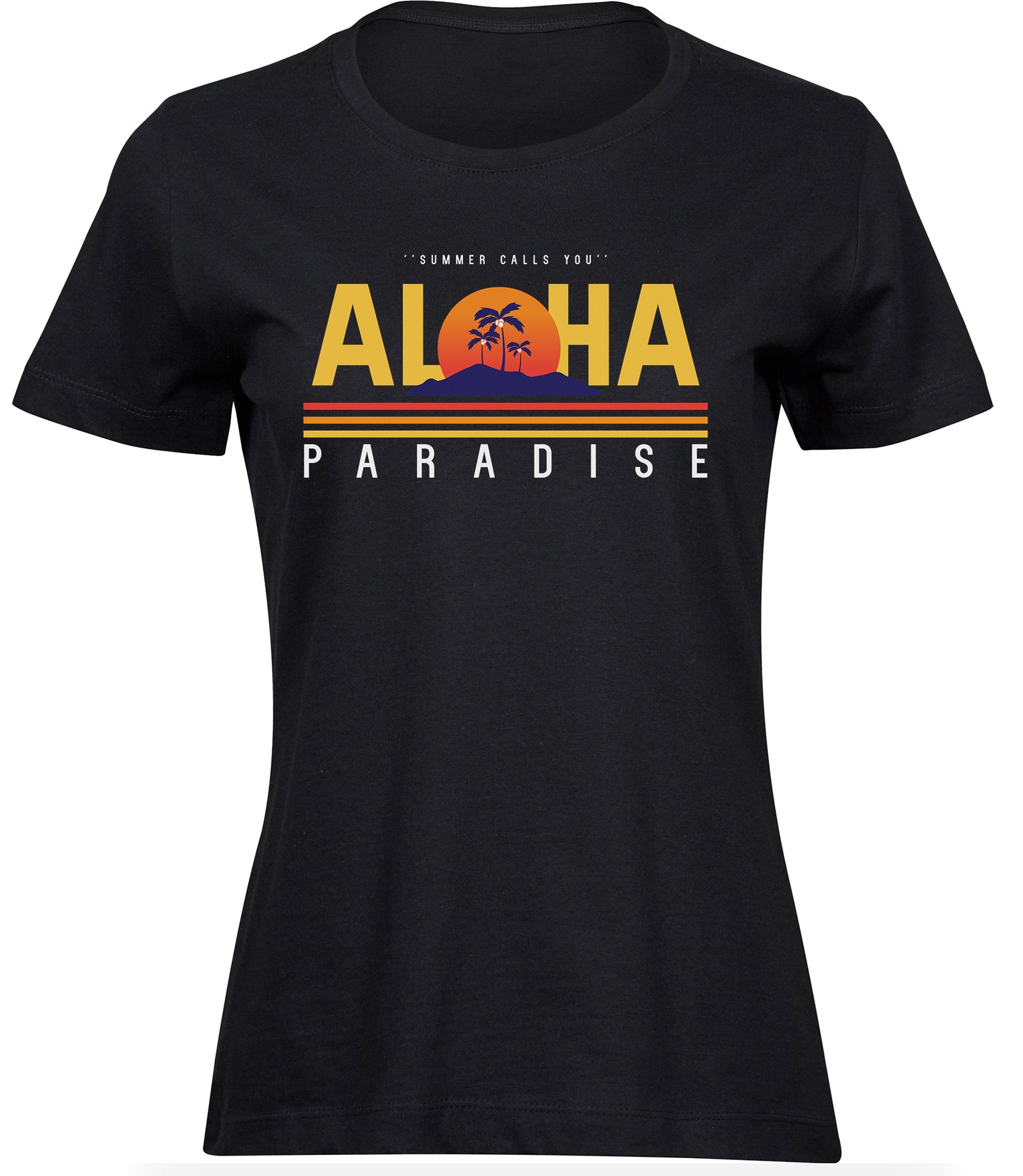 E-13-0 wb T-Shirts für FRAUEN ALOHA PARADISE