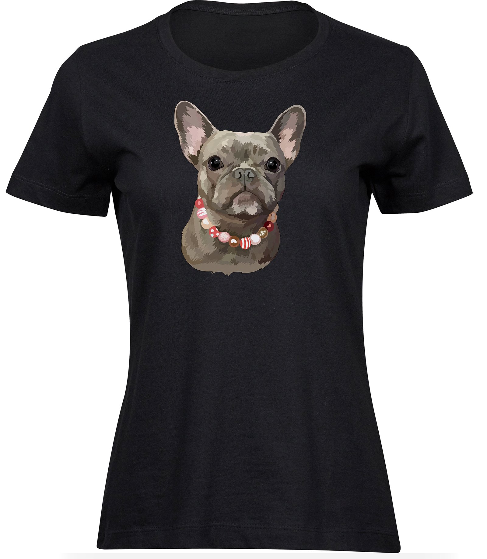 Ausgefallenes Hunde T-Shirt für frauen damen, farbenfrohes Haustier-T-Shirt T-Shirts für FRAUEN TERRIER BULLDOG