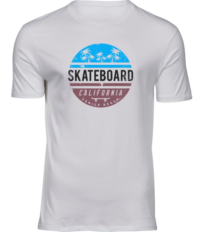 HERREN Weiss Tshirt California SKATEBOARD