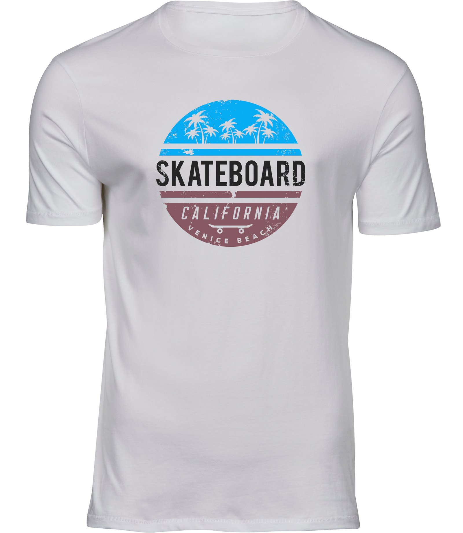 S-34 mw HERREN Weiss Tshirt California SKATEBOARD