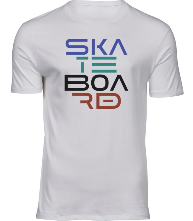 HERREN Weiss Tshirt SKATEBOARD