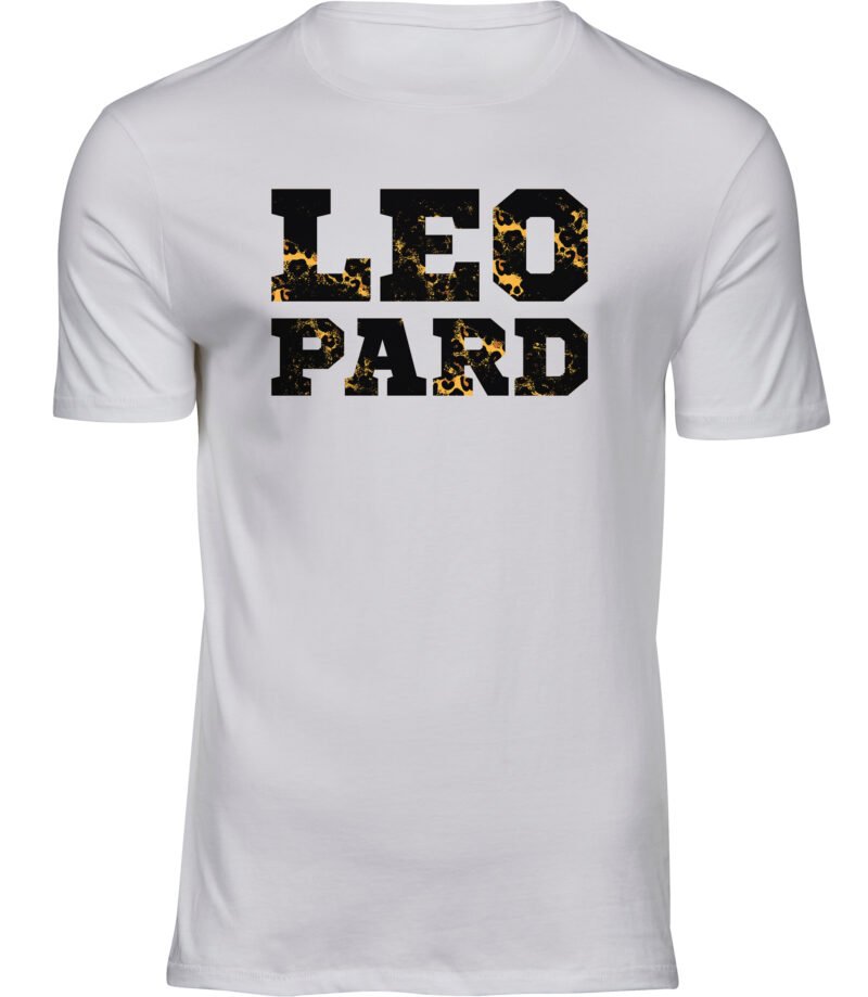 Leoparden-Typografie-T-Shirt für Männer Herren, bedrucktes T-Shirt mit Leopardenfelleffekt, Raubkatzen-T-Shirt