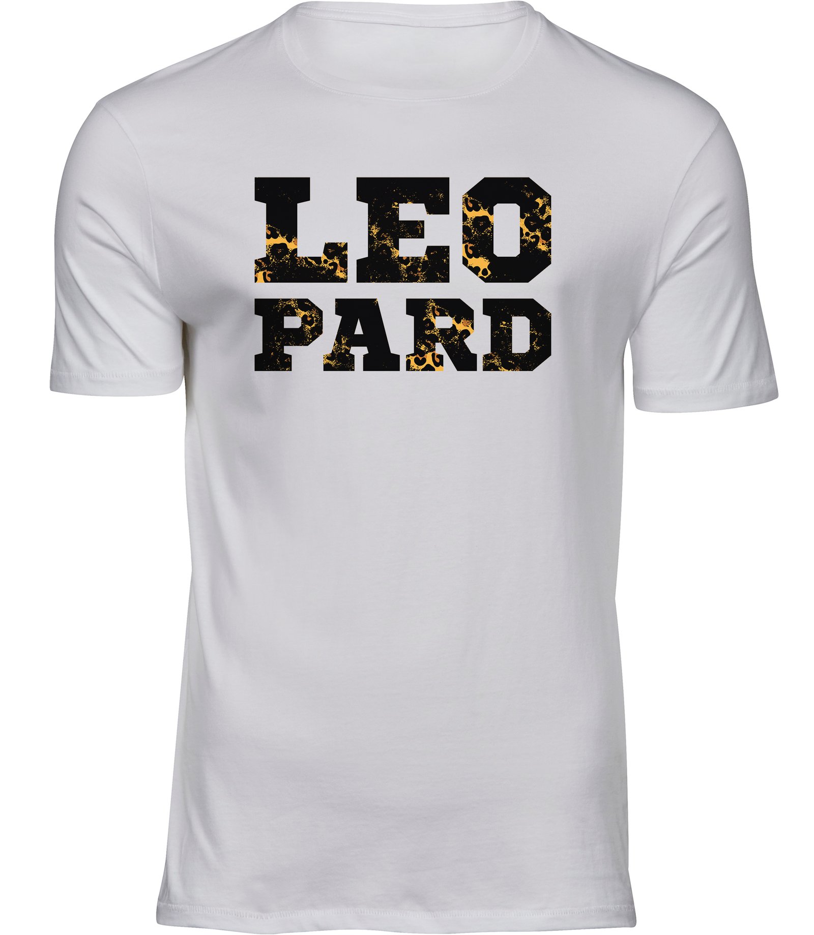 Leoparden-Typografie-T-Shirt für Männer Herren, bedrucktes T-Shirt mit Leopardenfelleffekt, Raubkatzen-T-Shirt T-Shirts für HERREN LEOPARD SCHRIFTZUG