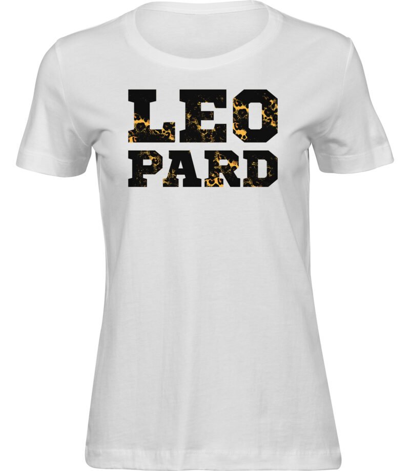 Leoparden-Typografie-T-Shirt für frauen damen, bedrucktes T-Shirt mit Leopardenfelleffekt, Raubkatzen-T-Shirt