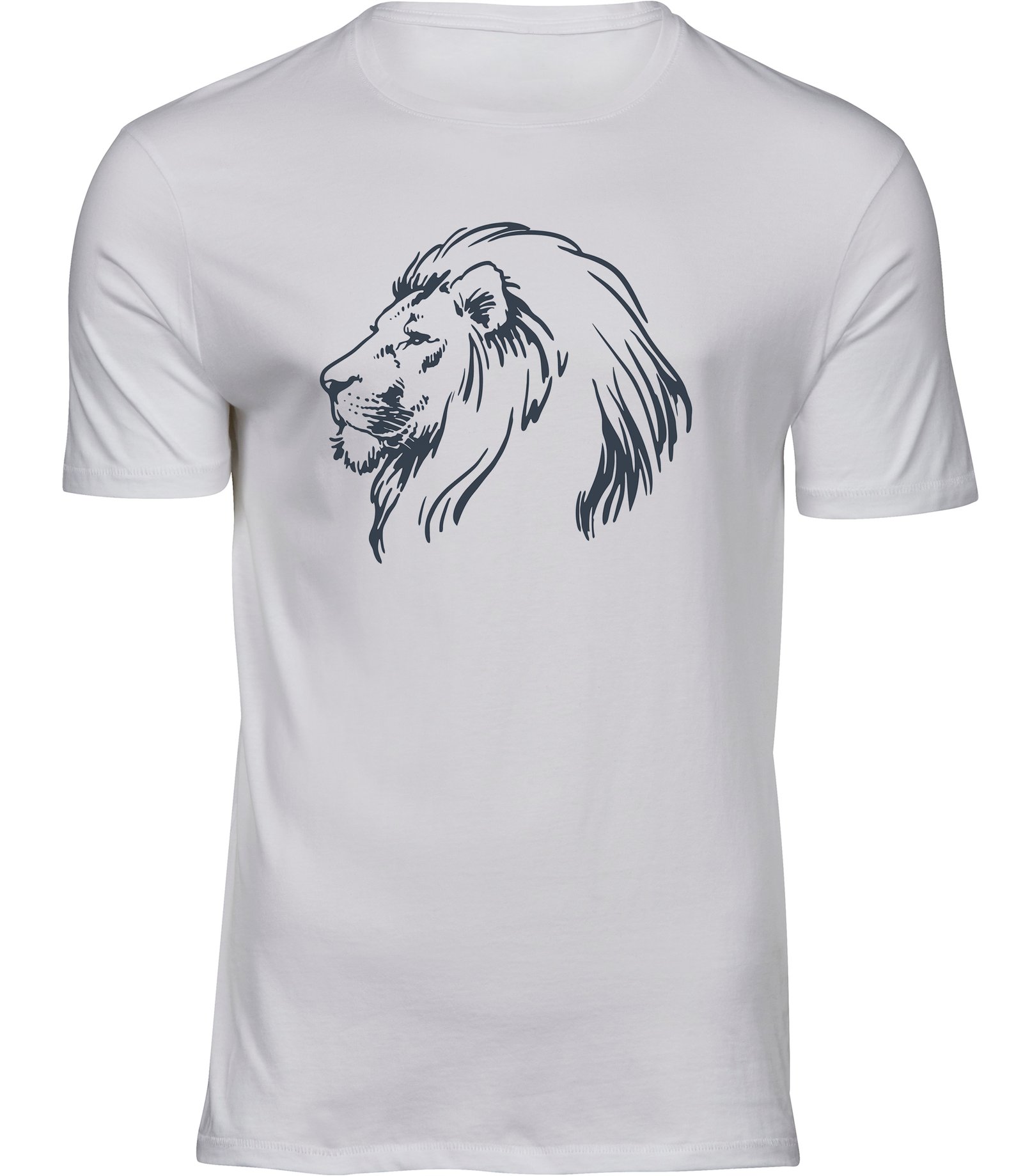 Wunderschönes handgezeichnetes Löwen-T-Shirt für Männer Herren, lineares Illustrations-Löwen-Print-T-Shirt T-Shirts für HERREN EDLER LÖWE