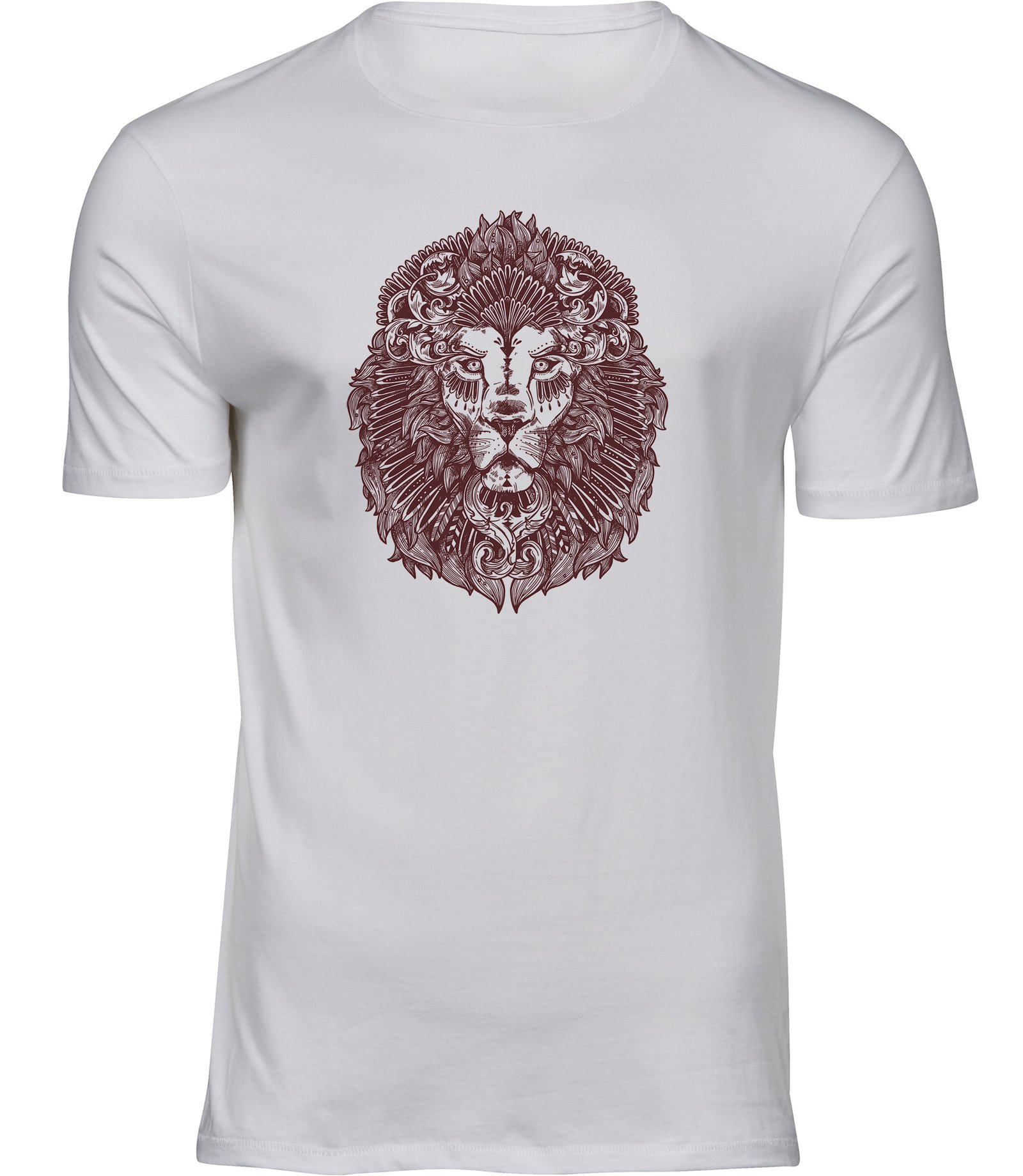 Stammes-T-Shirt mit Löwin-Gesicht für Männer Herren, T-Shirt mit mystischem Löwin-Mähnenfedern-Aufdruck T-Shirts für FRAUEN DEKORIERT LÖWE