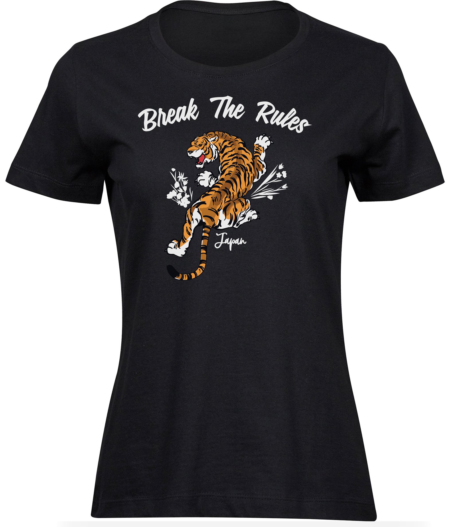 Break the Rules T-Shirt für frauen damen, japanisches Tiger-Print-T-Shirt, Streetwear Urban Tee, Geschenk-T-Shirt T-Shirts für FRAUEN TIGER RULES