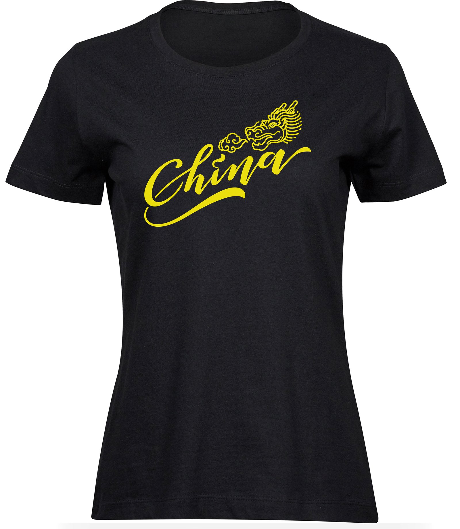 China Drachen T-Shirt für frauen damen, stilvolles Typografie Asien Drachen Print T-Shirt T-Shirts für FRAUEN CHINA DRACHE