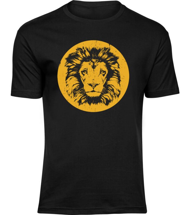 Herren Schwarz Tshirt VINTAGE LÖWE