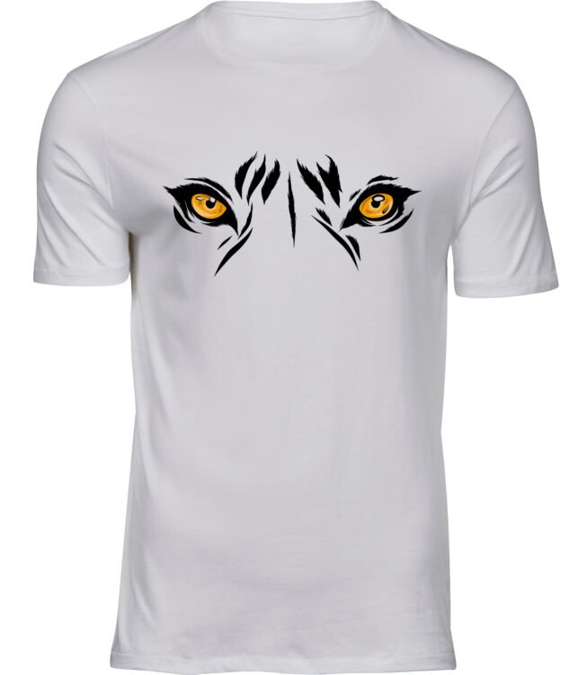 Herren Weiss Tshirt TIGER AUGEN
