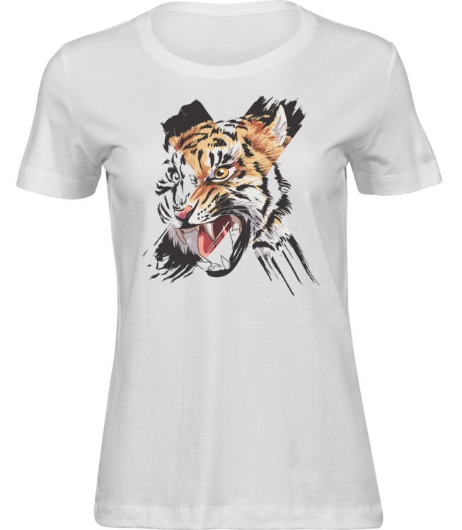 Frauen Weiss Tshirt TIGER X