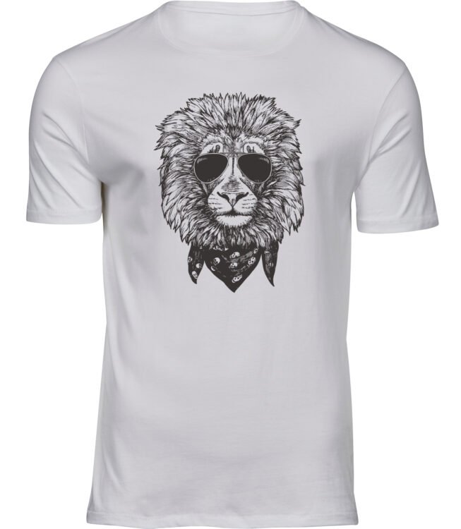 Herren Weiss Tshirt LÖWENBRILLE