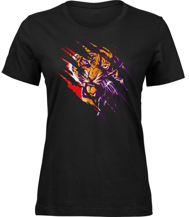 Frauen Schwarz Tshirt TIGERS MARK