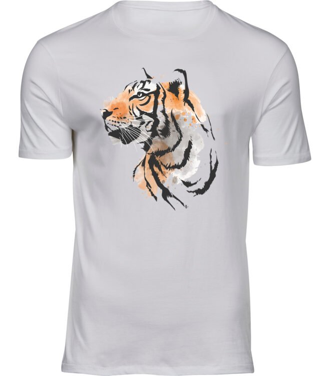 HERREN Weiss Tshirt MODISCHER TIGER