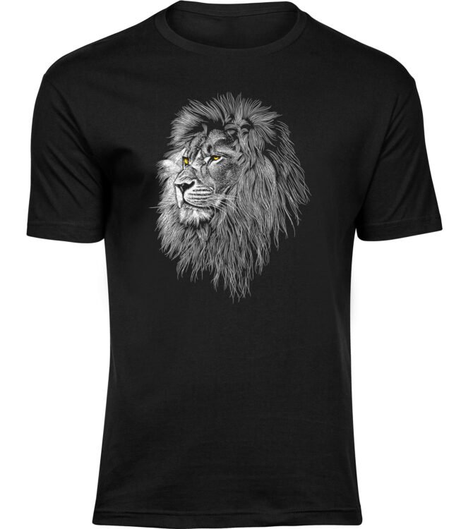 HERREN SCHWARZ Tshirt SCHÖNER LÖWE