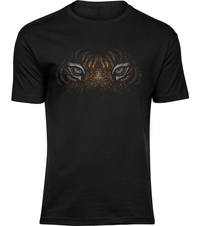 Herren Schwarz Tshirt TIGERS ANBLICK