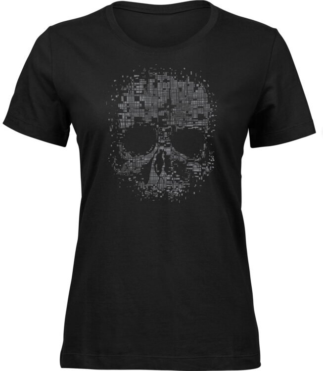 Frauen Schwarz Tshirt SCHÄDELMOTIV