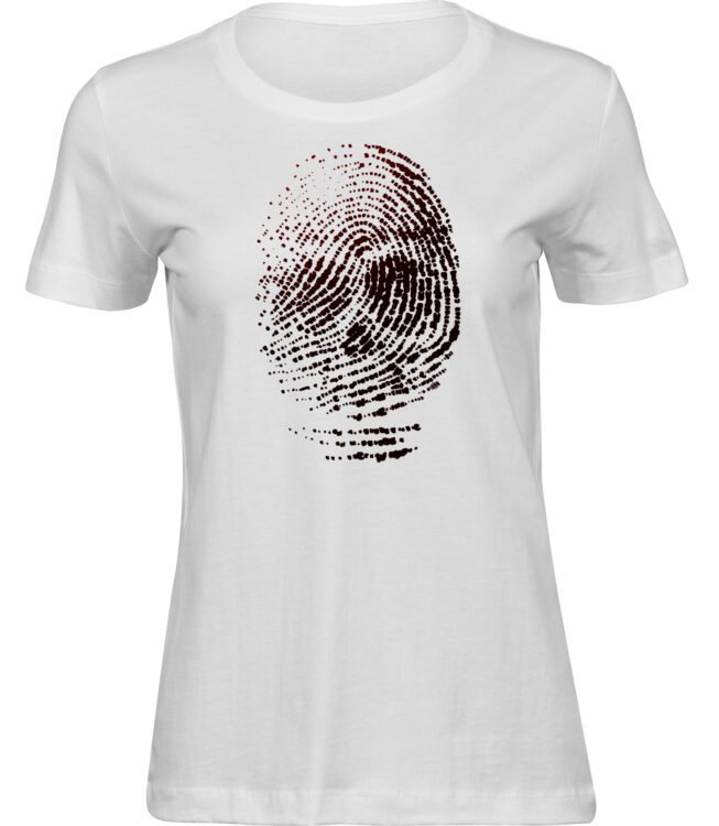 Frauen Weiss Tshirt FINGER MARKE
