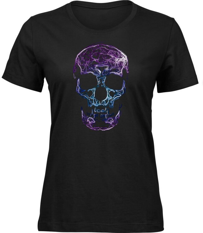 Frauen Schwarz Tshirt PLASMA SCHÄDEL