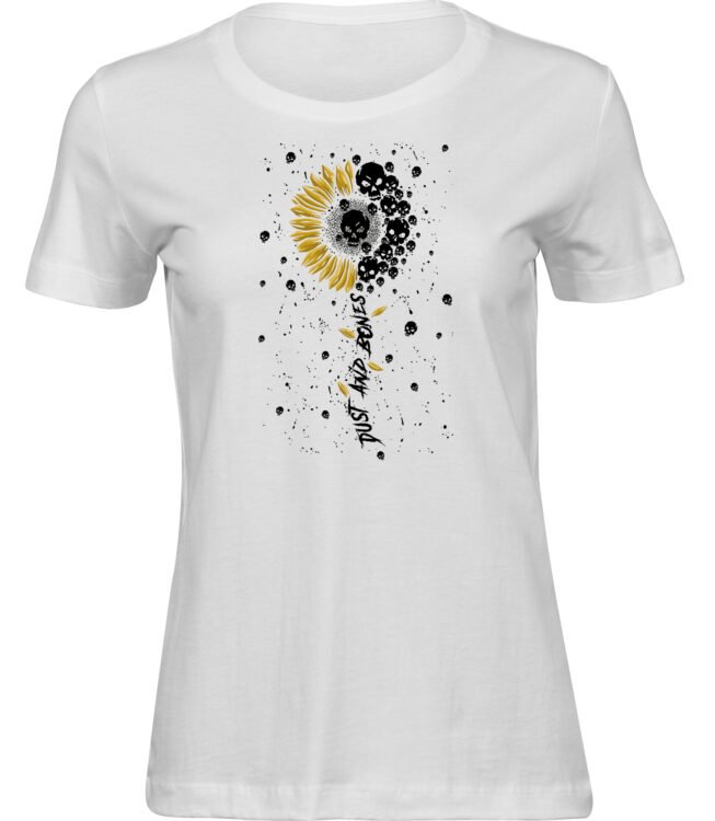 Frauen Weiss Tshirt SONNENBLUMEN SCHÄDEL