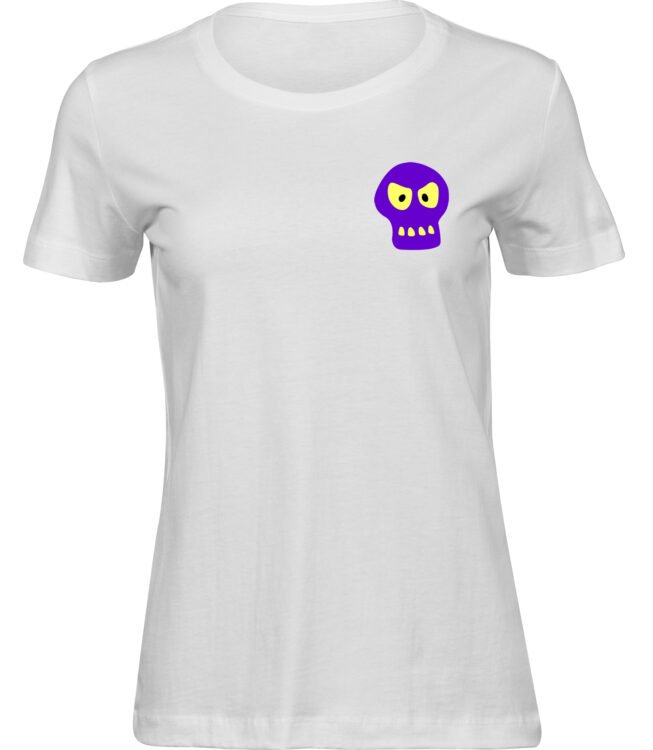 Frauen Weiss Tshirt MODISCHER SCHÄDEL