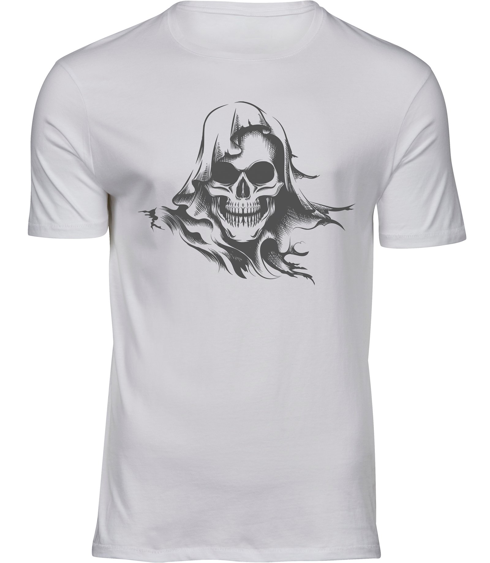 L-143 mw HERREN Weiss Tshirt WINDSCHÄDEL