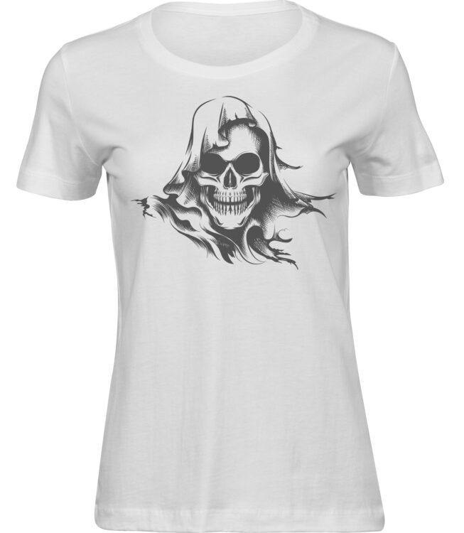 Frauen Weiss Tshirt WINDSCHÄDEL