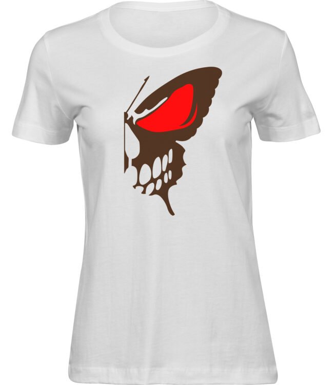 Frauen Weiss Tshirt SCHÄDEL AUGE