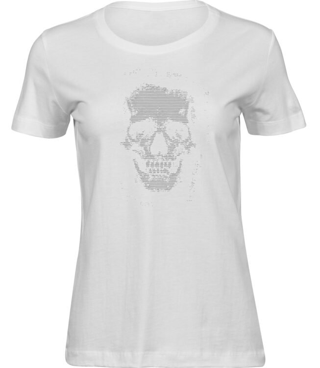 Frauen Weiss Tshirt HAPPY SCHÄDEL