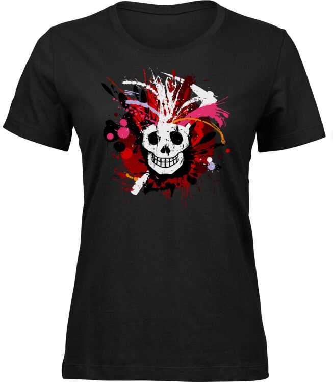 Frauen Schwarz Tshirt DSCHUNGEL SCHÄDEL