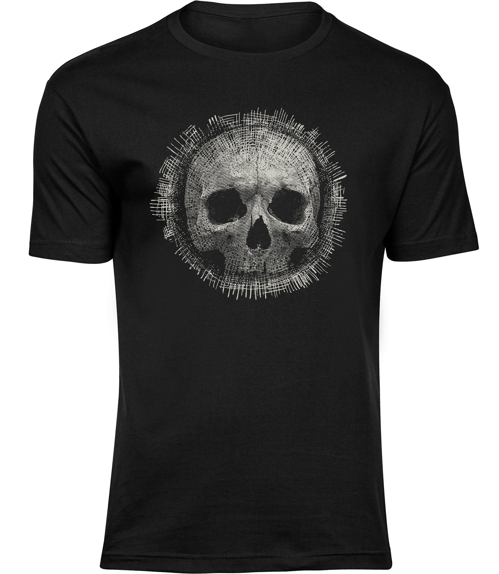 L-69 mb HERREN Schwarz Tshirt LÄNDLICH SCHÄDEL