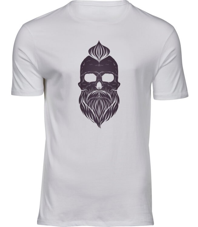 HERREN Weiss Tshirt WIKINGER SCHÄDEL