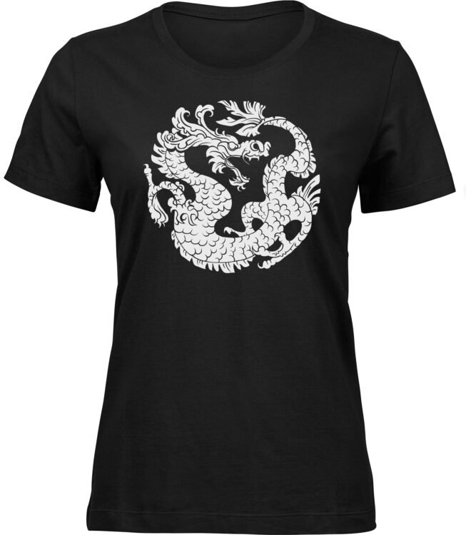 Frauen Schwarz Tshirt DRACHENRAD