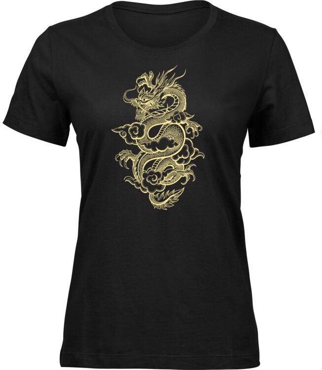 Frauen Schwarz Tshirt SONNENDRACHE