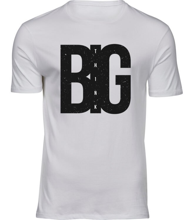 Herren Männer Weiss T-shirt THINK BIG
