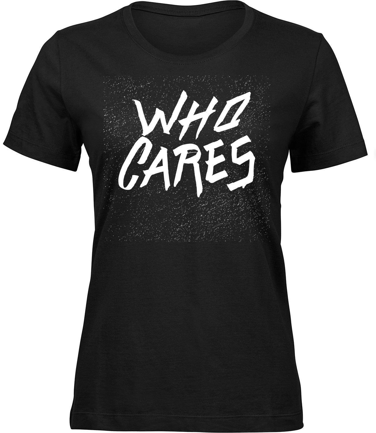 A-311 wb Frauen Schwarz T-shirt WHO CARES