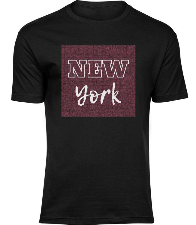 Herren Männer Schwarz T-shirt NEW YORK