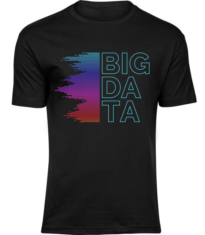 Herren Männer Schwarz T-shirt BIG DATA