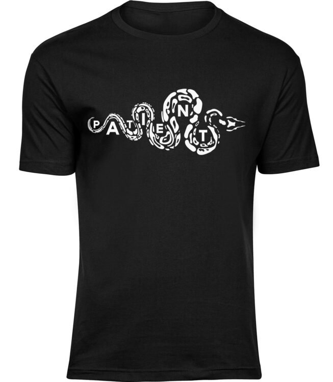 Herren Männer Schwarz T-shirt PATIENT